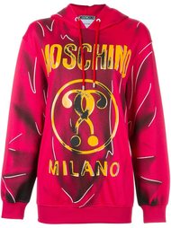 trompe l'oeil logo hoodie Moschino