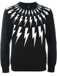 lightning bolt print sweatshirt Neil Barrett