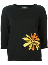 свитер с цветочной вышивкой Boutique Moschino