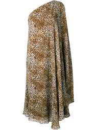 leopard print one shoulder dress Saint Laurent