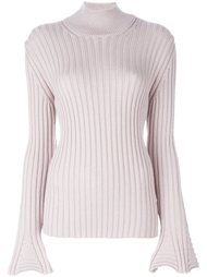 джемпер с отворотной горловиной в рубчик Lanvin