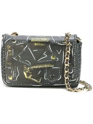 trompe l'oeil biker crossbody bag Moschino