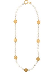 faux pearl coin necklace Chanel Vintage
