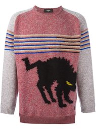intarsia knit marled jumper  Fendi