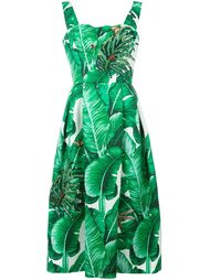 платье с принтом банановых листьев  Dolce &amp; Gabbana