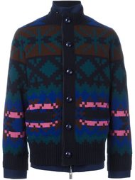 layered pixel jacquard bomber Sacai