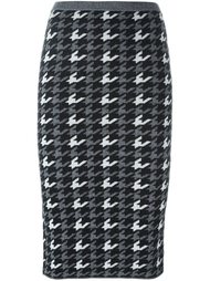 houndstooth pattern knit skirt Alice+Olivia