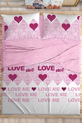 Постельное белье 1,5 сп. LOVE ME