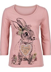 Футболка с рукавом 3/4 (белый с рисунком) Bonprix