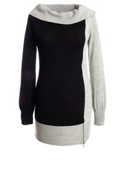 Двухцветный пуловер (серый/черный) Bonprix