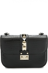 Сумка Glam Lock small из кожи крокодила Valentino
