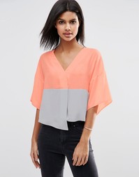Укороченная блузка в стиле колор блок ASOS - Мульти