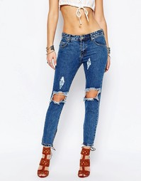 Облегающие джинсы с дырками на коленях Glamorous