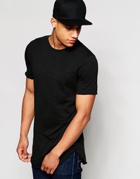 Длинная футболка с ассиметричным краем Jack &amp; Jones - Черный