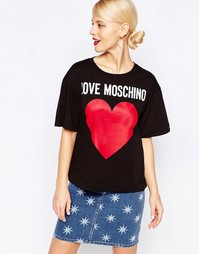 Футболка с принтом логотипа Love Moschino - Черный