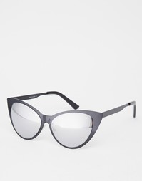 Солнцезащитные очки кошачий глаз в металлической оправе ASOS - Черный