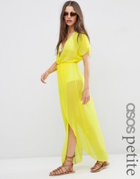 Шифоновая туника макси с запахом ASOS PETITE - Черный