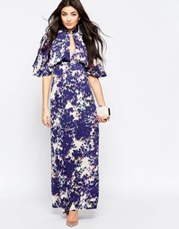Платье макси с цветочным принтом и рукавами-кимоно Liquorish