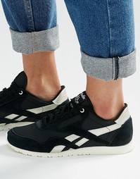 Черные кроссовки с серебристой отделкой Reebok Classic - Черный