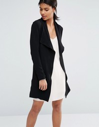 Драпированное пальто с поясом Vero Moda - Черный
