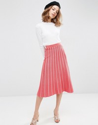 Вязаная юбка в складку с металлизированными волокнами ASOS - Мульти