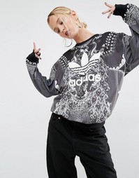 Свитшот с принтом пейсли и логотипом-трилистником Adidas Originals X F