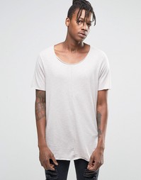 Длинная футболка ASOS - Светло-серый