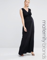 Платье макси для беременных без рукавов с узлом Bluebelle Maternity