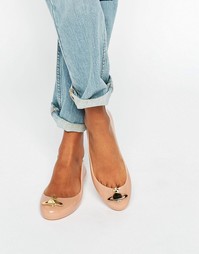 Телесные туфли на плоской подошве Vivienne Westwood for Melissa Space