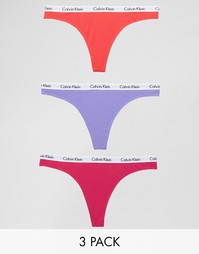 3 пары стрингов Calvin Klein Carousel - Разноцветный