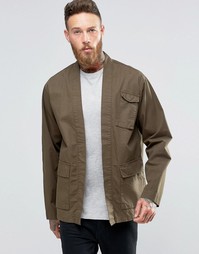 Кимоно классического кроя в стиле милитари с карманами ASOS - Хаки
