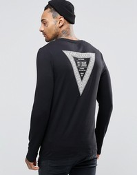 Облегающий лонгслив с принтом на спине ASOS - Черный