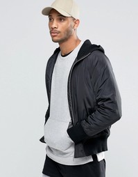 Черная куртка-пилот с трикотажным капюшоном ASOS - Черный