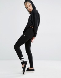 Леггинсы с классическим логотипом Puma - Черный хлопок