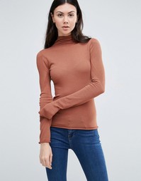 Прозрачный джемпер с высоким воротом ASOS - Коричневый