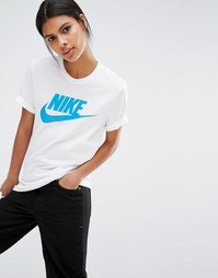 Футболка бойфренда с логотипом Nike - Белый