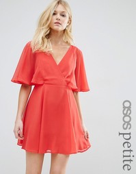 Платье мини с запахом спереди и рукавами‑кимоно ASOS PETITE - Мульти