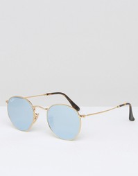 Круглые солнцезащитные очки-авиаторы с зеркальными стеклами Ray-Ban 0R