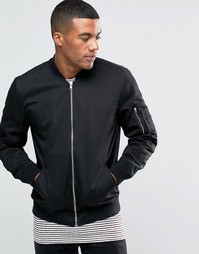 Черная куртка-пилот с карманами ASOS MA1 - Черный