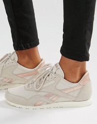 Телесные кроссовки с золотисто-розовой отделкой Reebok Classic