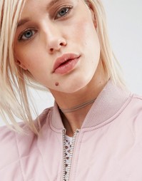 Двойное короткое ожерелье-цепочка ASOS - Родий
