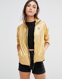 Спортивная куртка с эффектом металлик Puma - Бледно-золотистый