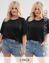 2 футболки в стиле oversize от ASOS CURVE