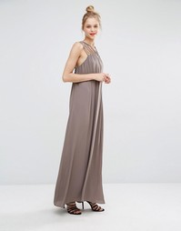 Платье макси с бретельками BCBG Max Azria - Испанский мох