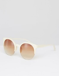 Солнцезащитные очки кошачий глаз в полуоправе 7X - Кремовый