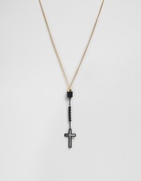 Ожерелье с крестиком ASOS - Черный