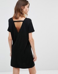 Платье-футболка с вырезом на спинке Vila - Черный