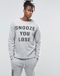 Свитшот в стиле casual с непсами и принтом ASOS - Серый