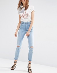Узкие рваные джинсы в винтажном стиле с завышенной талией ASOS FARLEIG