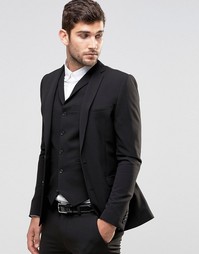 Супероблегающий черный пиджак ASOS - Черный